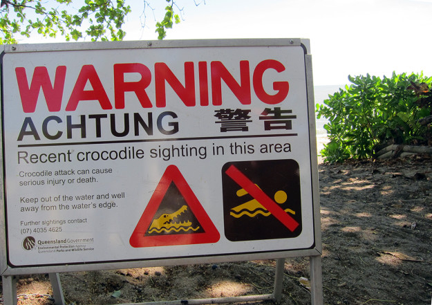 Krokodilvarning i Cairns